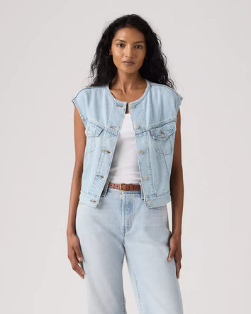 levi's® 無領短版90年代背心 | 女裝 005NP0001XS- Medium Indigo  – Levi's 香港