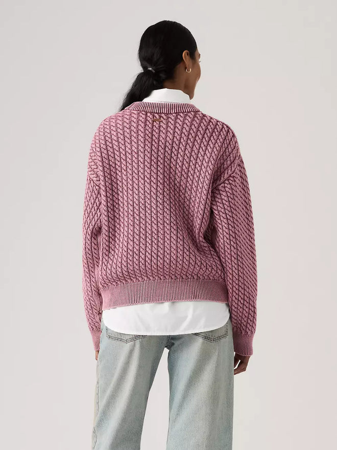 levi's® leilah 纜繩圓領毛衣 | 女裝 0063A0000XS- Pink  – Levi's 香港
