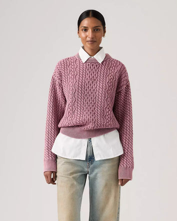 levi's® leilah 纜繩圓領毛衣 | 女裝 0063A0000XS- Pink  – Levi's 香港