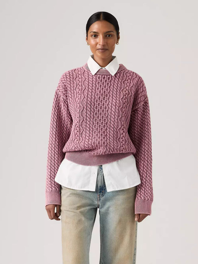 levi's® leilah 纜繩圓領毛衣 | 女裝 0063A0000XS- Pink  – Levi's 香港