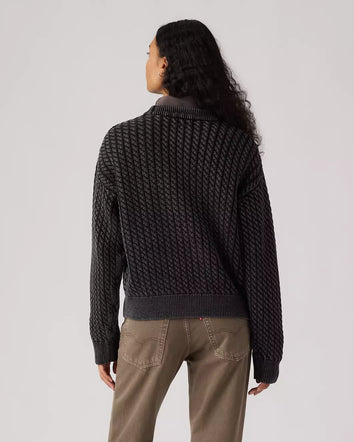 levi's® leilah 纜繩圓領毛衣 | 女裝 0063A0001XS- Black  – Levi's 香港