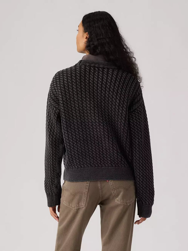 levi's® leilah 纜繩圓領毛衣 | 女裝 0063A0001XS- Black  – Levi's 香港
