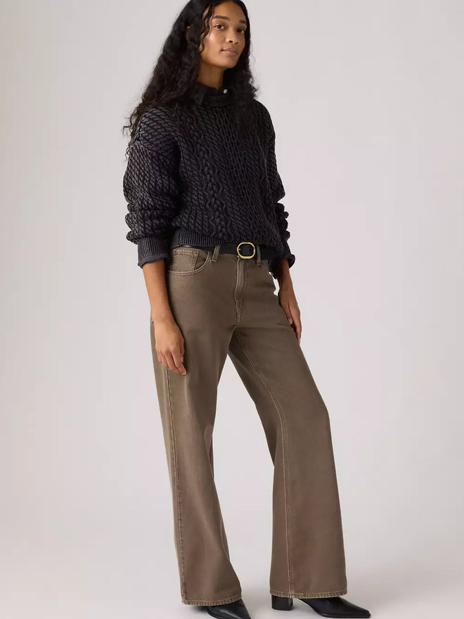 levi's® leilah 纜繩圓領毛衣 | 女裝 0063A0001XS- Black  – Levi's 香港