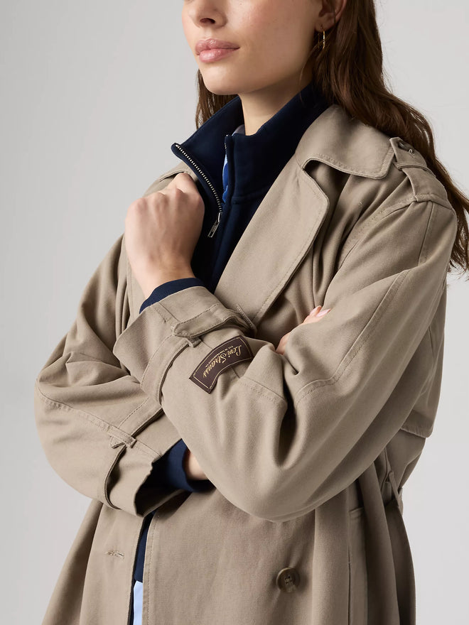 rosé's style levi's® women's serena trench coat 006RW0004XXS- Fallen Rock - Brown  – Levi's Hong Kong
