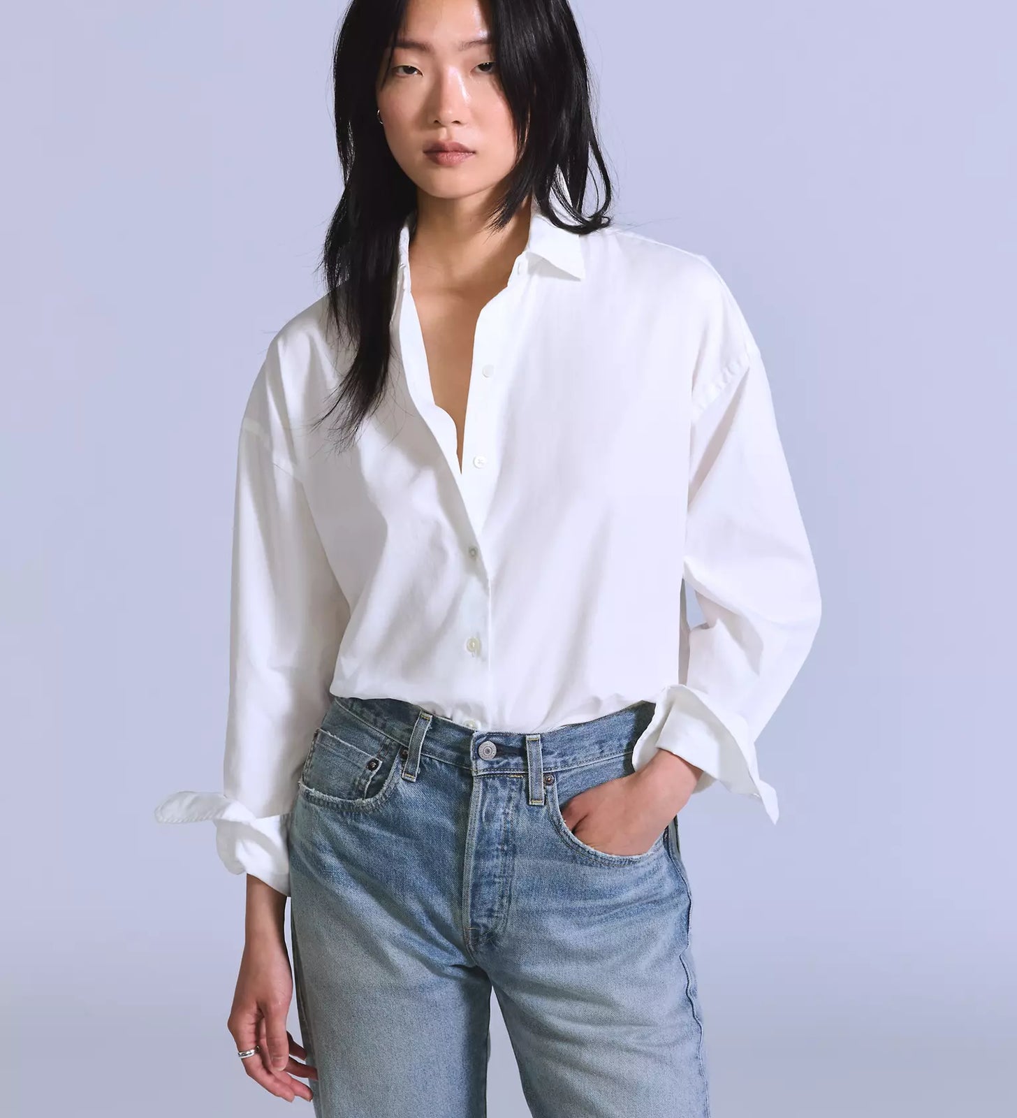 levi's® blue tab™ 梭織鈕扣襯衫 | 女裝 006UD0002XS- White – Levi's 香港