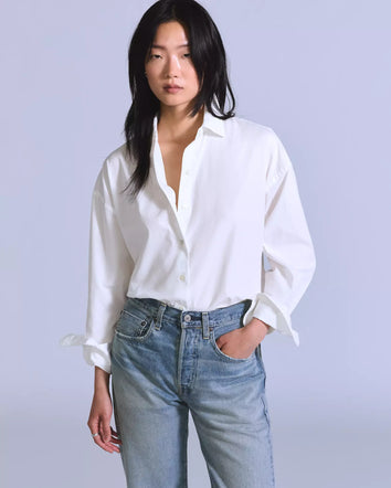 levi's® blue tab™ 梭織鈕扣襯衫 | 女裝 006UD0002XS- White  – Levi's 香港