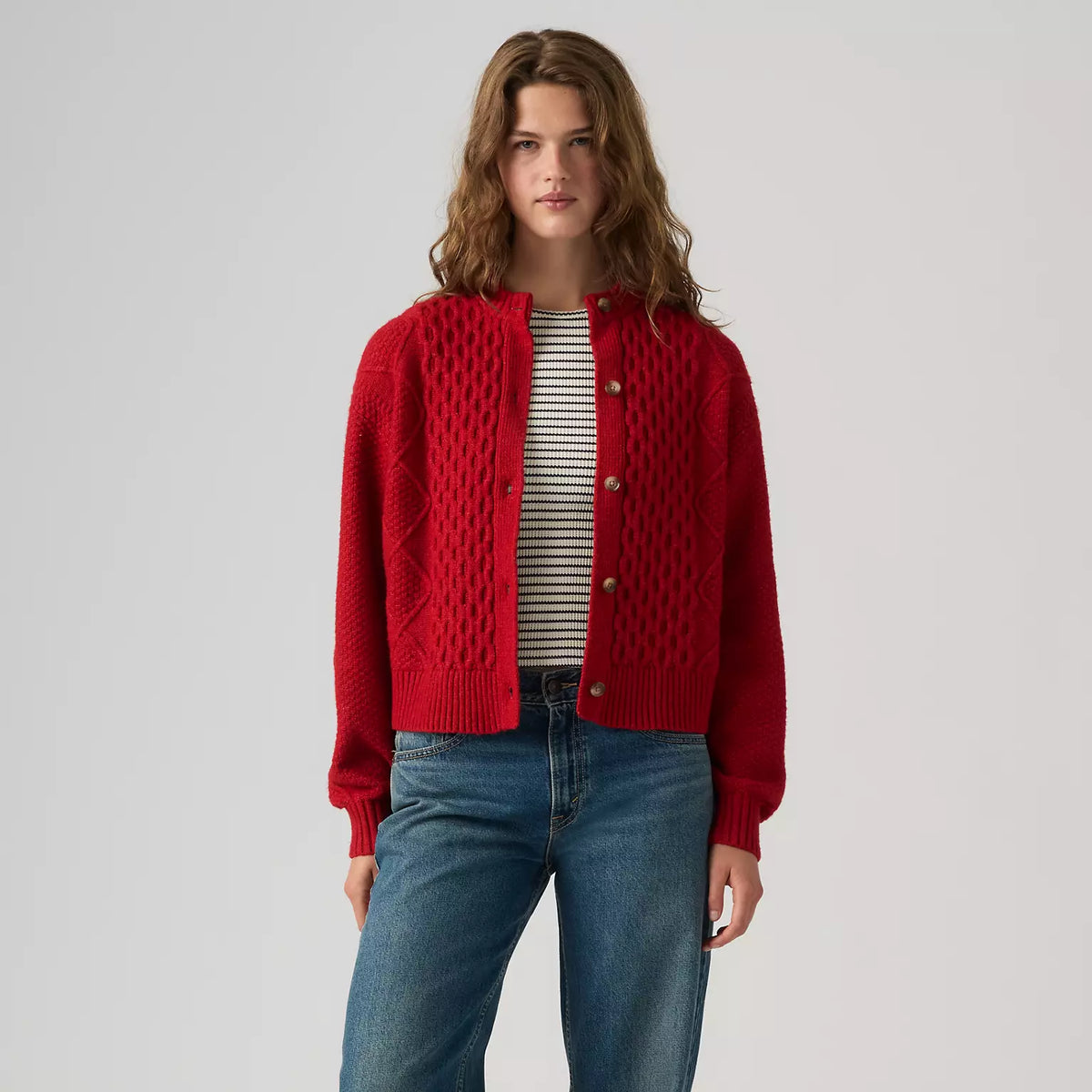 Levi's® Charlotte 圓領開襟毛衣 | 女裝