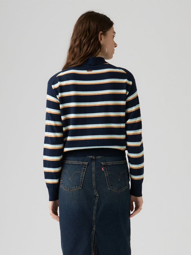 rosé朴彩英同款 levi's® supersoft 長袖 polo 衫 | 女裝 007VY0004XXS- Jade Stripe Navy Blazer - Multi-Color  – Levi's 香港