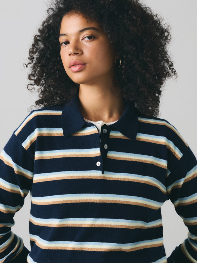 rosé朴彩英同款 levi's® supersoft 長袖 polo 衫 | 女裝 007VY0004XXS- Jade Stripe Navy Blazer - Multi-Color  – Levi's 香港