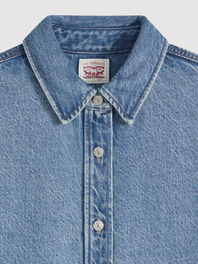 rosé朴彩英同款 levi's® jordan 牛仔襯衫 | 女裝 007WZ0011XS- Losing My Mind - Blue  – Levi's 香港