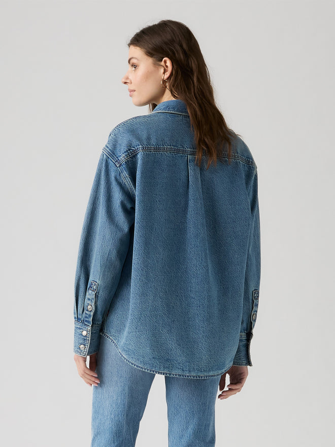 rosé朴彩英同款 levi's® jordan 牛仔襯衫 | 女裝 007WZ0011XS- Losing My Mind - Blue  – Levi's 香港