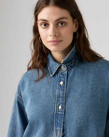 levi's® jordan 牛仔襯衫 | 女裝 007WZ0011XS- Blue  – Levi's 香港