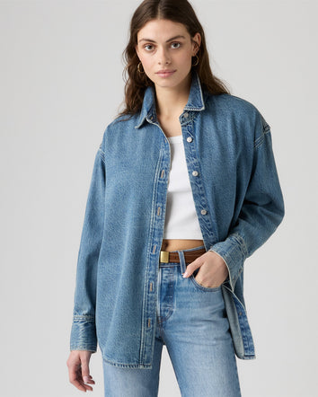 levi's® women's jordan denim shirt 007WZ0011XS- Blue  – Levi's Hong Kong