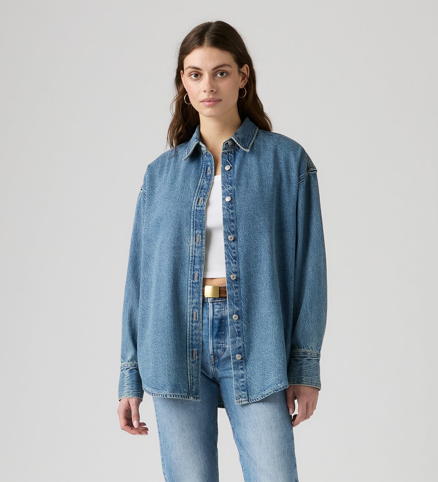 levi's® jordan 牛仔襯衫 | 女裝 007WZ0011XS- Blue – Levi's 香港