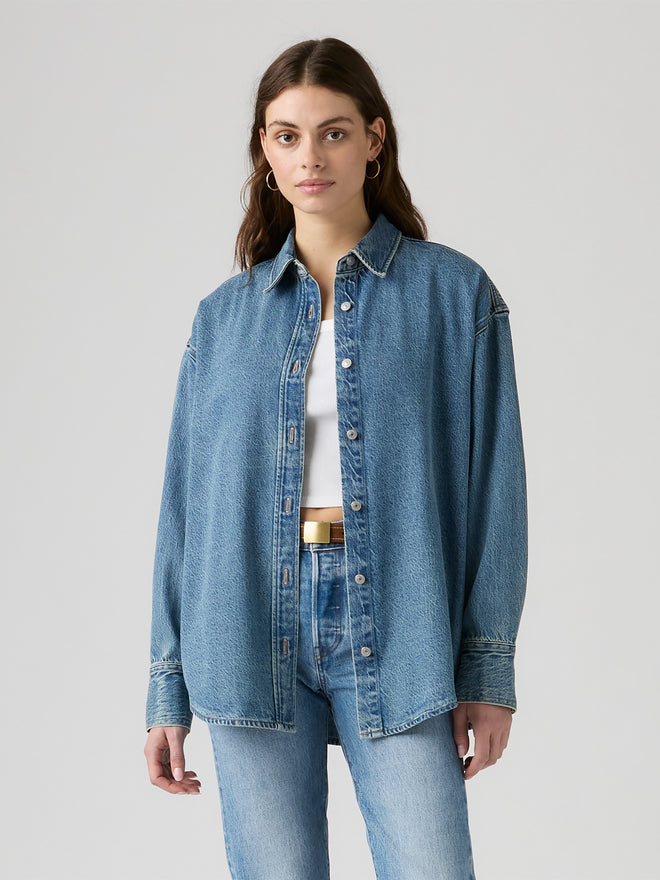 rosé朴彩英同款 levi's® jordan 牛仔襯衫 | 女裝 007WZ0011XS- Losing My Mind - Blue  – Levi's 香港