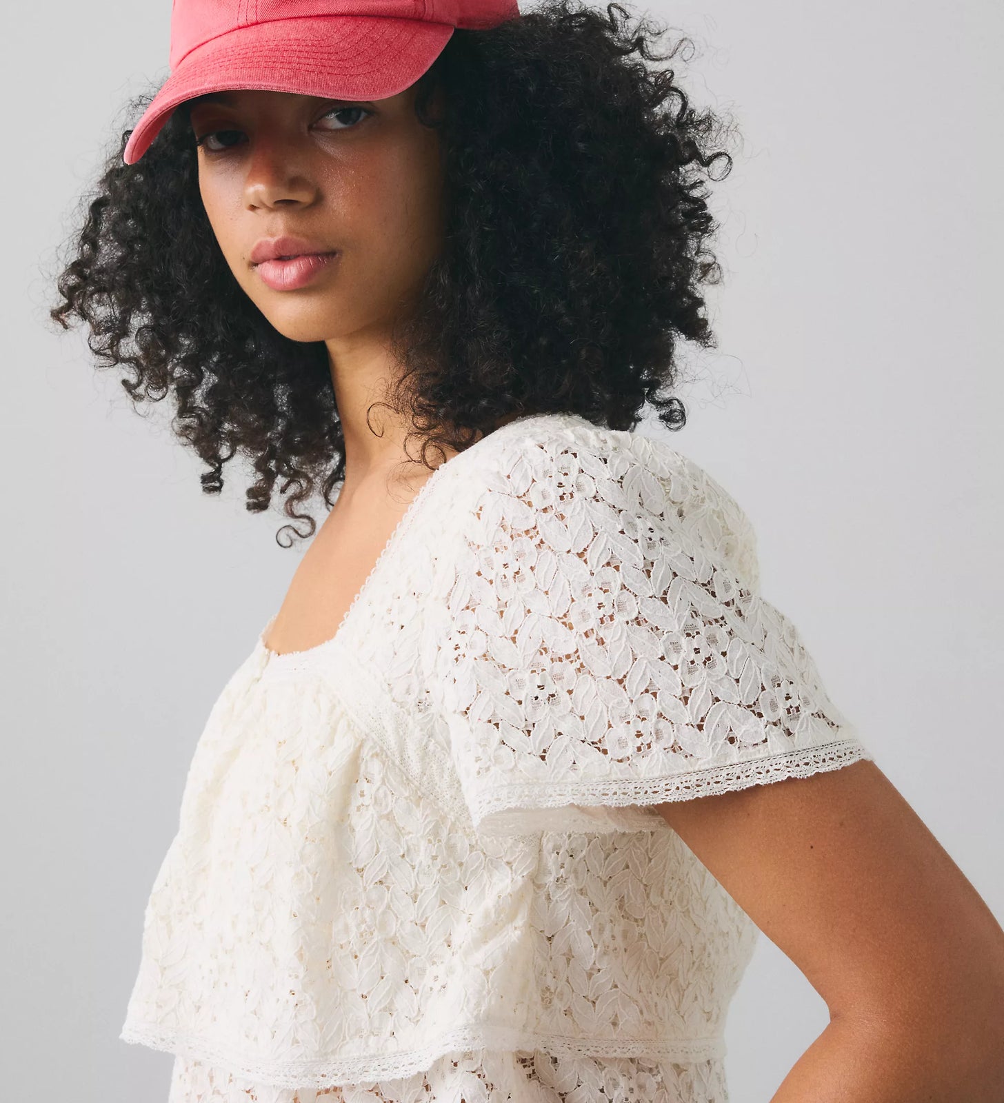 levi's® women's dom short-sleeve lace blouse 007XH0005XS- White – Levi's Hong Kong