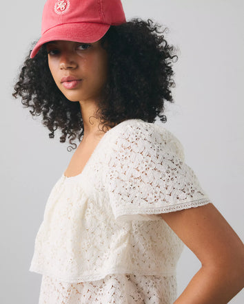levi's® dom short-sleeve lace 短袖蕾絲襯衫 | 女裝   007XH0005XS- White  – Levi's 香港