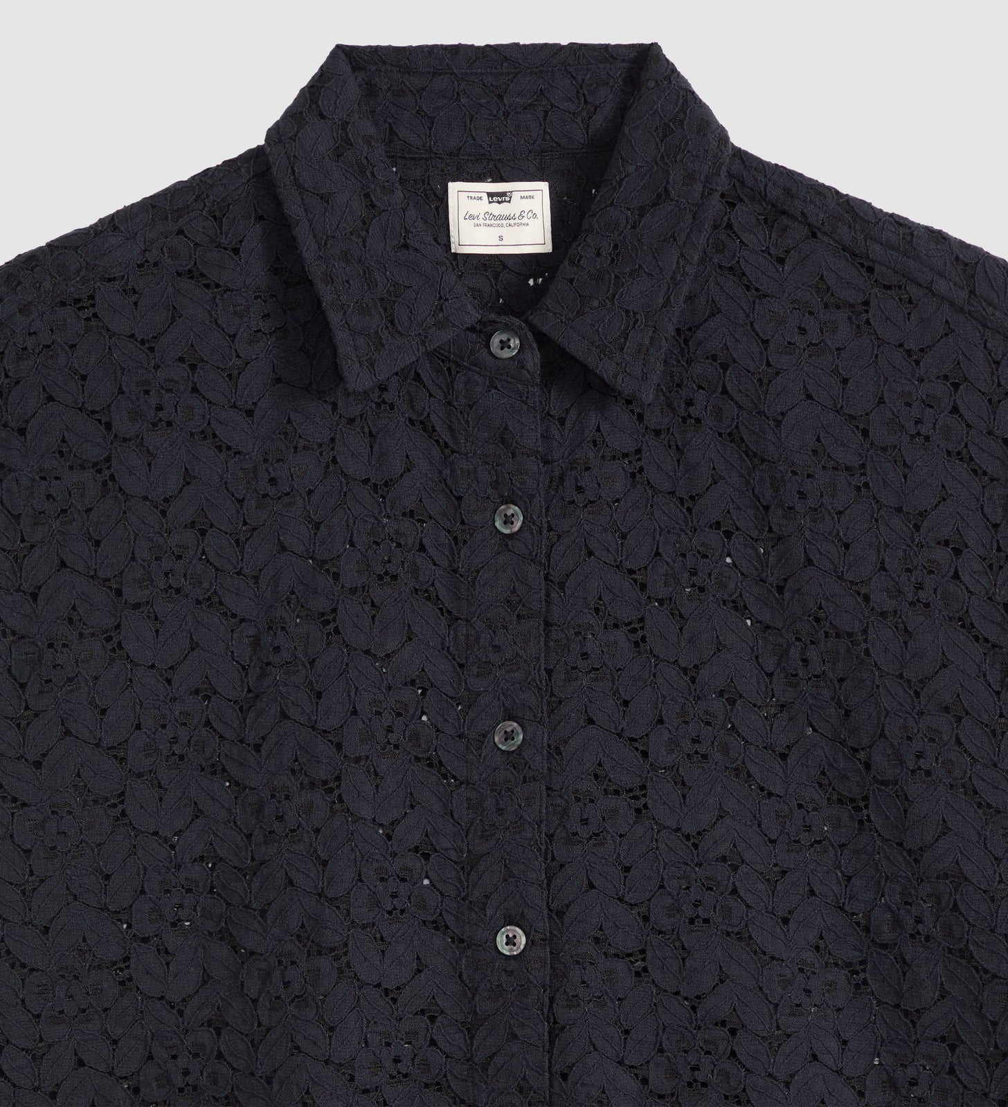 levi's® women's harlie short-sleeve lace shirt 007XJ0005XS- Black – Levi's Hong Kong
