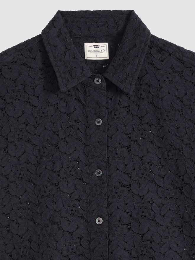 levi's® harlie 短袖蕾絲襯衫 | 女裝 007XJ0005XS- Black  – Levi's 香港