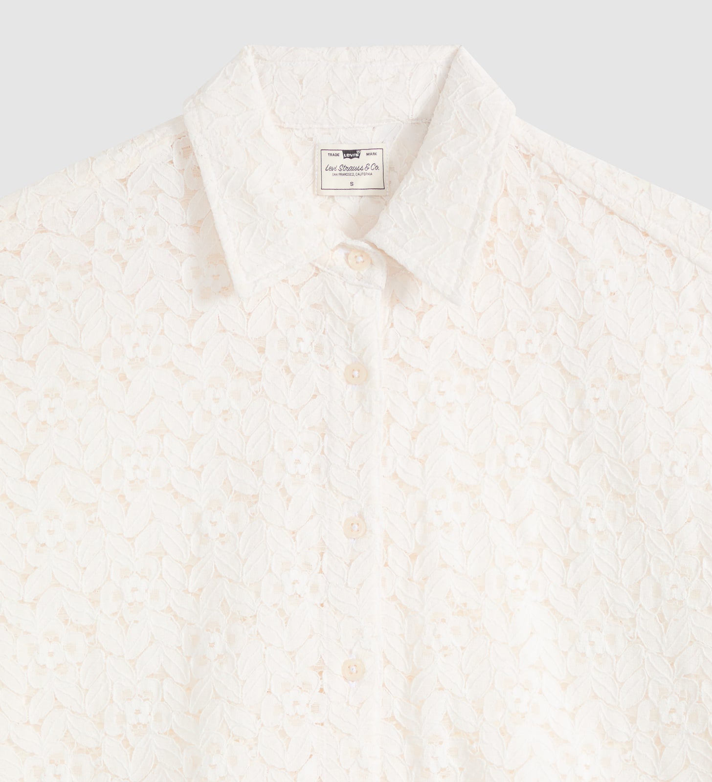 levi's® women's harlie short-sleeve lace shirt 007XJ0006XS- White – Levi's Hong Kong