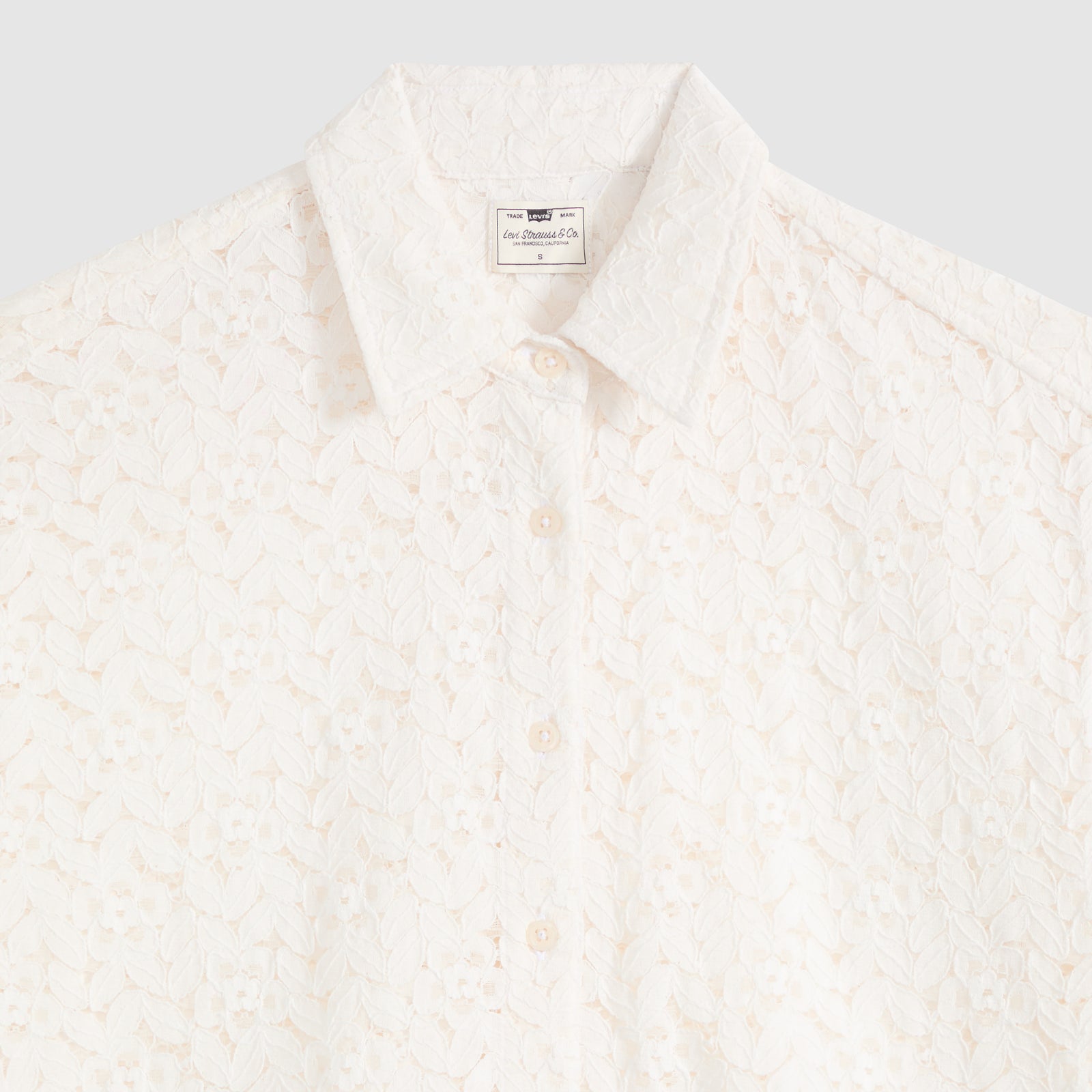 levi's® women's harlie short-sleeve lace shirt 007XJ0006XS- White – Levi's Hong Kong