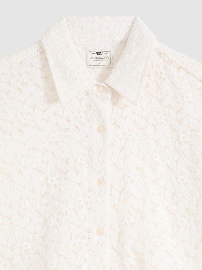 levi's® harlie 短袖蕾絲襯衫 | 女裝 007XJ0006XS- White  – Levi's 香港