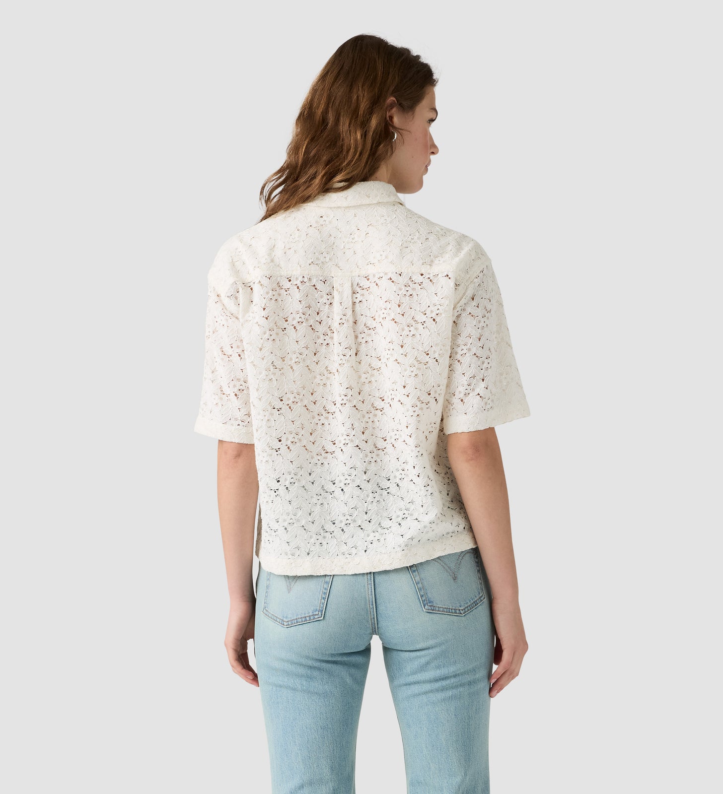 levi's® women's harlie short-sleeve lace shirt 007XJ0006XS- White – Levi's Hong Kong