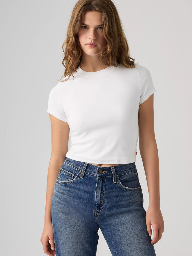 levi's® essential baby tee 基本款修身 t 恤 | 女裝   0085R0000XS- White  – Levi's 香港