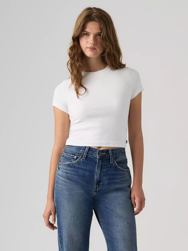 levi's® essential baby tee 基本款修身 t 恤 | 女裝   0085R0000XS- White  – Levi's 香港