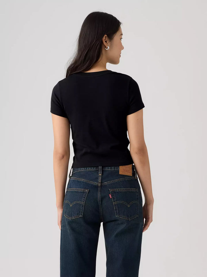 levi's® essential baby tee 基本款修身 t 恤 | 女裝   0085R0001XS- Black  – Levi's 香港