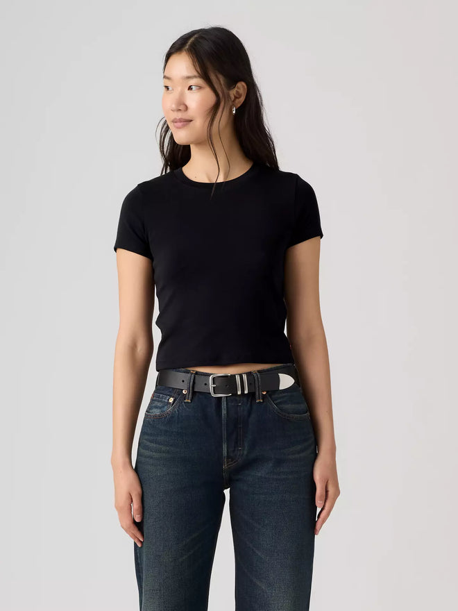 levi's® essential baby tee 基本款修身 t 恤 | 女裝   0085R0001XS- Black  – Levi's 香港