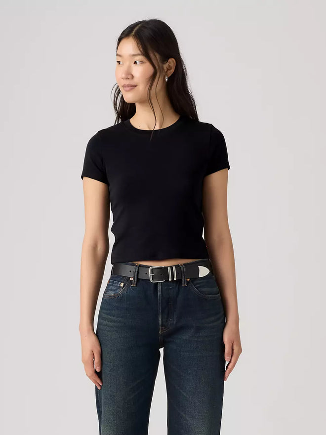 levi's® essential baby tee 基本款修身 t 恤 | 女裝   0085R0001XS- Black  – Levi's 香港