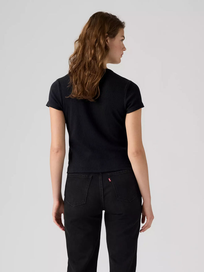 levi's® women's rory button short-sleeve top 0086M0000S- Black  – Levi's Hong Kong