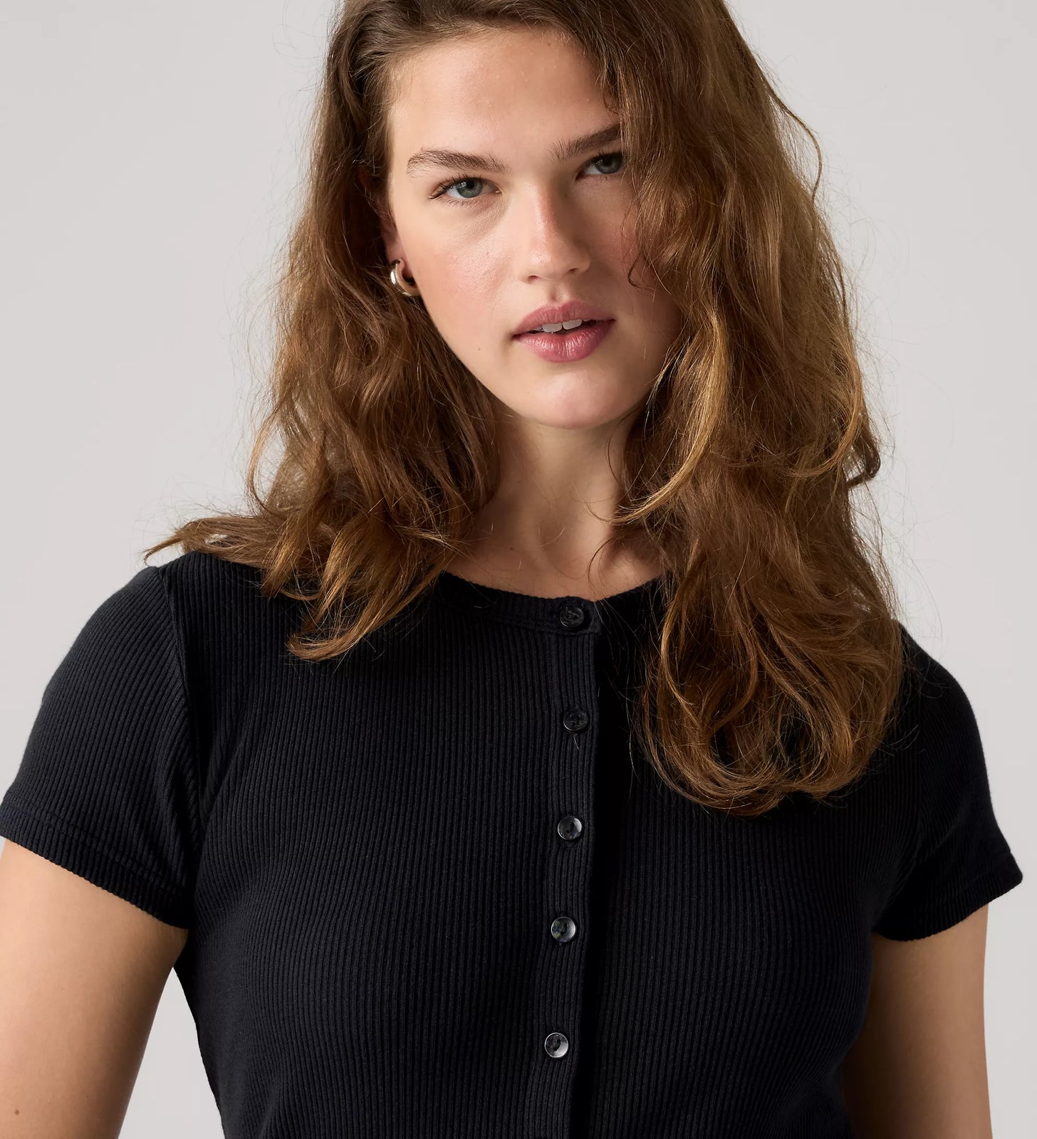 levi's® women's rory button short-sleeve top 0086M0000S- Black – Levi's Hong Kong