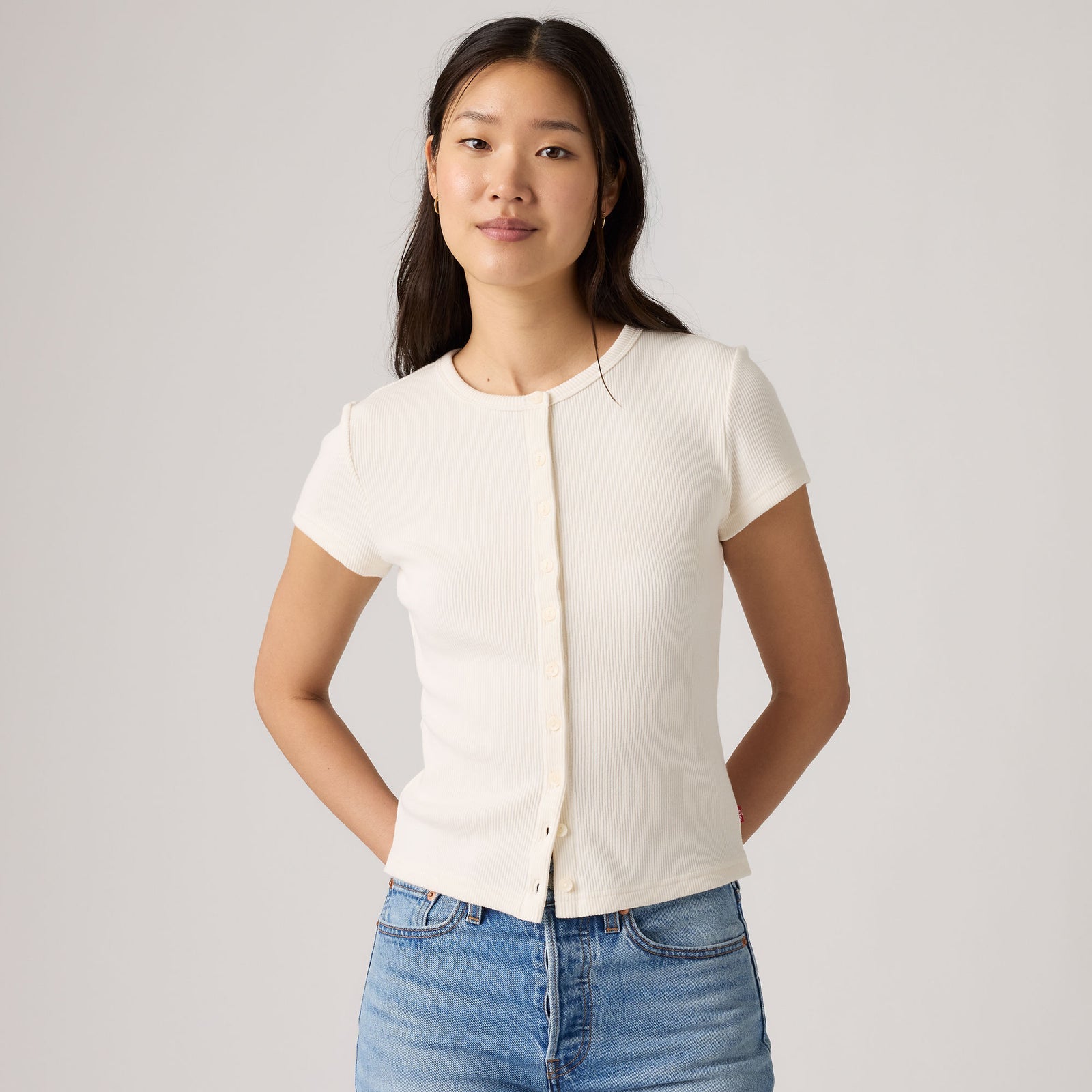 levi's® women's rory button-through shirt 0086M0001XS- White – Levi's Hong Kong