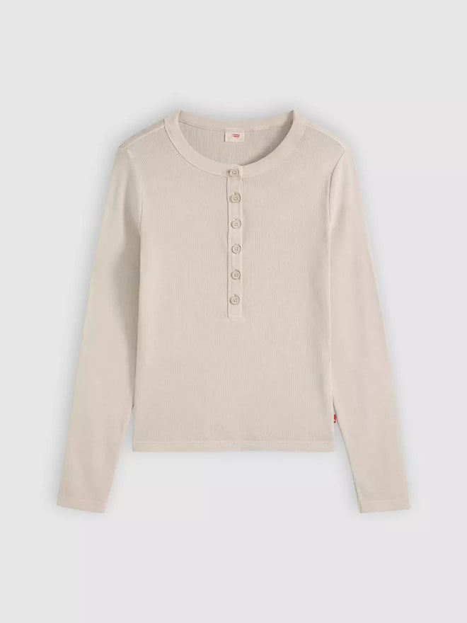 levi's® women's essential long-sleeve henley 0086R0008XS- Grey  – Levi's Hong Kong