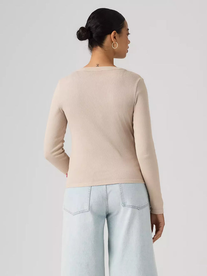 levi's® women's essential long-sleeve henley 0086R0008XS- Grey  – Levi's Hong Kong