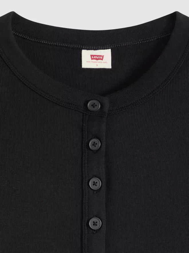 levi's® women's essential long-sleeve henley 0086R0011XS- Black  – Levi's Hong Kong