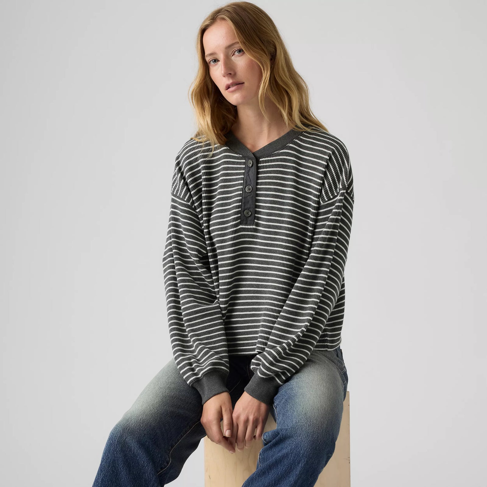 levi's® dry goods 寬鬆長袖亨利領上衣 | 女裝 0087F0008XS- Multicolor – Levi's 香港