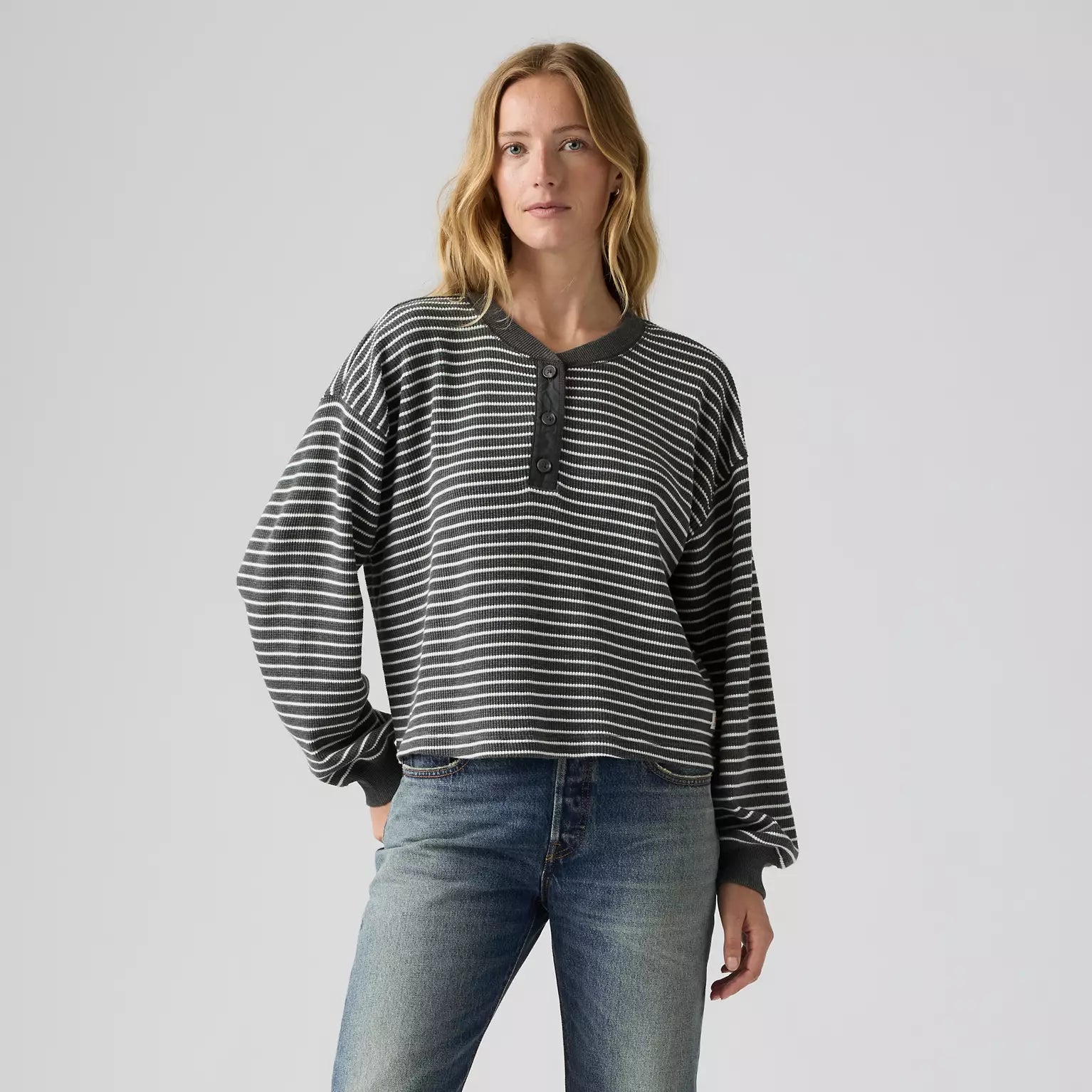 levi's® dry goods 寬鬆長袖亨利領上衣 | 女裝 0087F0008XS- Multicolor – Levi's 香港