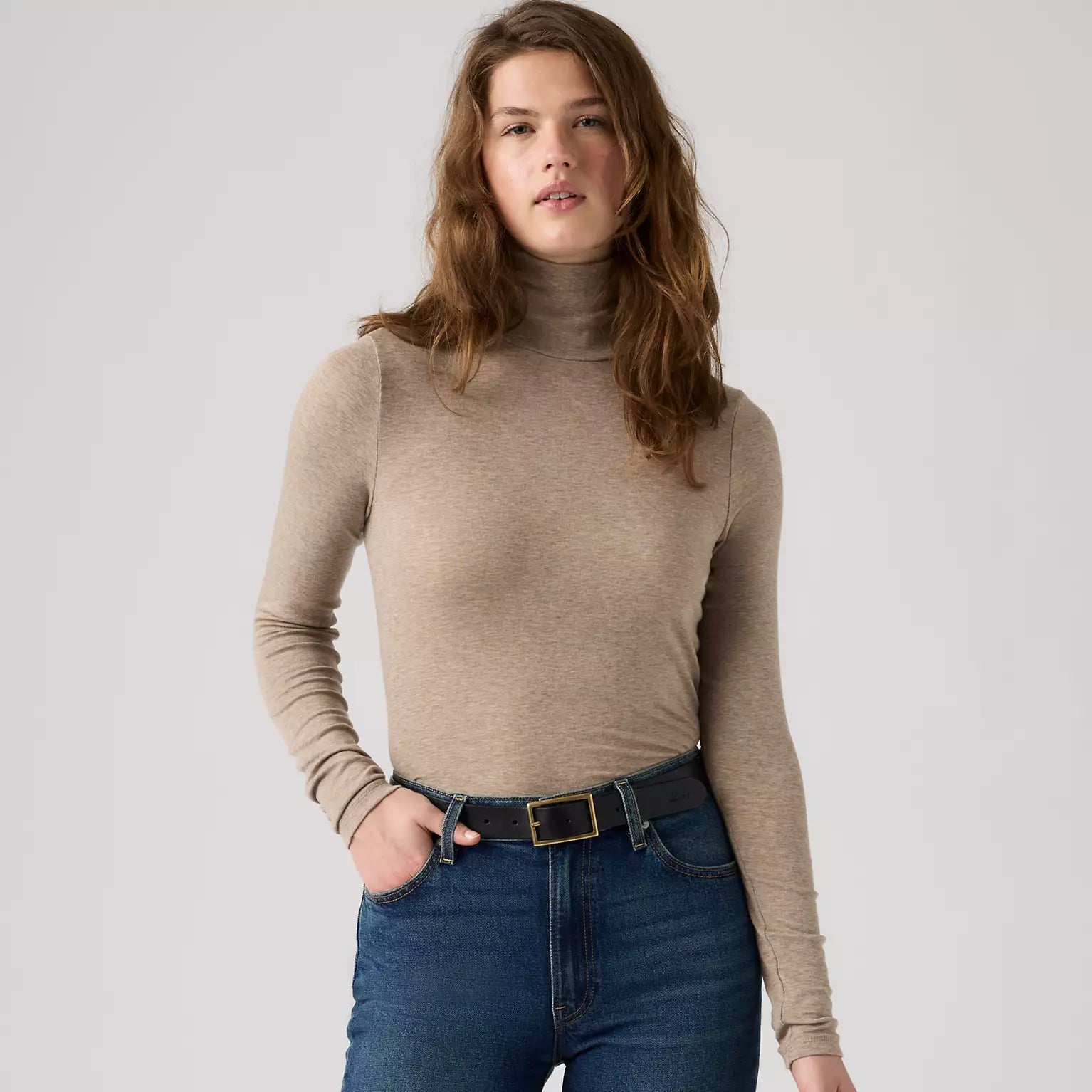 levi's® women's mia long-sleeve layering turtleneck 0087N0001S- Grey – Levi's Hong Kong