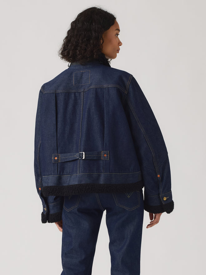 levi’s® x sacai women's sherpa 外套 008BM0001XS- Dark Indigo  – Levi's 香港