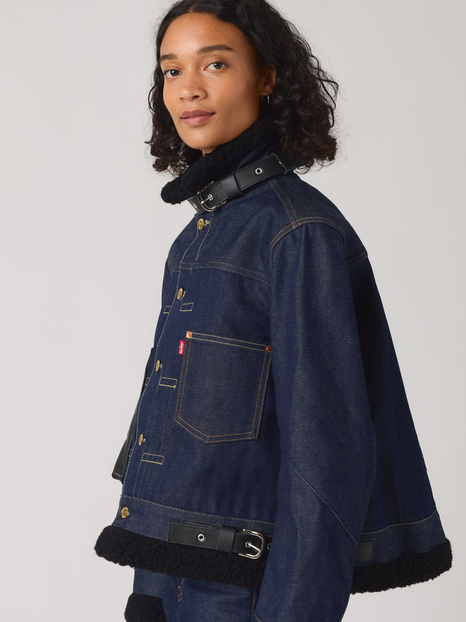 levi’s® x sacai women's sherpa 外套 008BM0001XS- Dark Indigo  – Levi's 香港