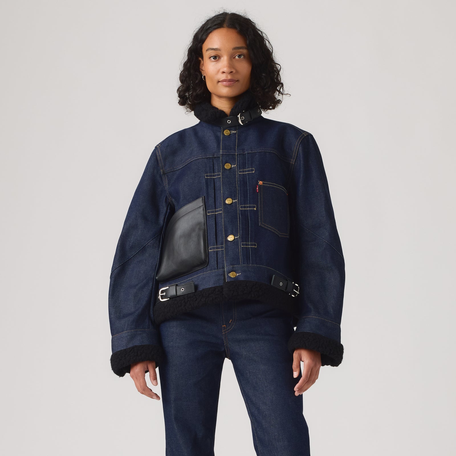 levi’s® x sacai women's sherpa 外套 008BM0001XS- Dark Indigo – Levi's 香港