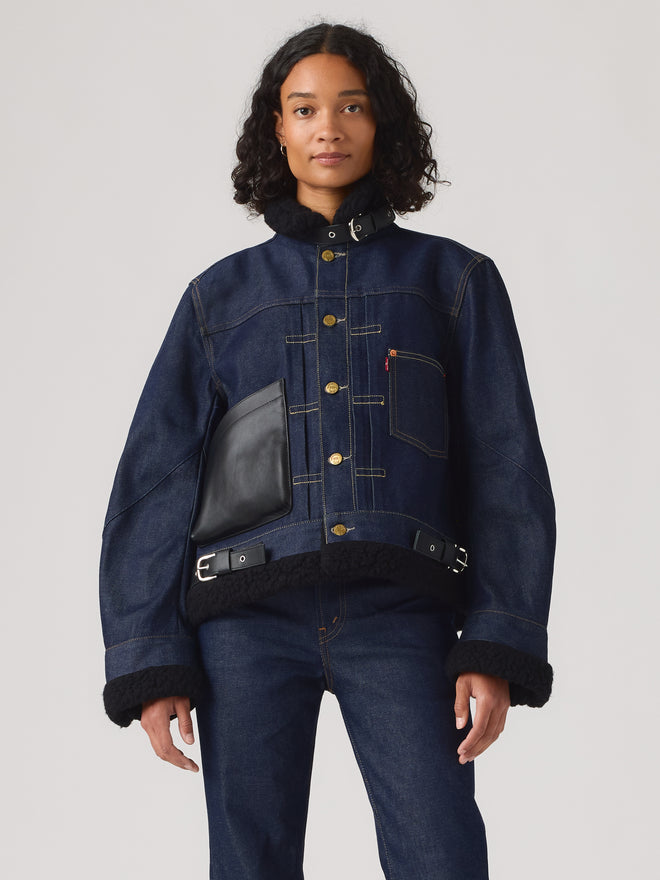 levi’s® x sacai women's sherpa 外套 008BM0001XS- Dark Indigo  – Levi's 香港