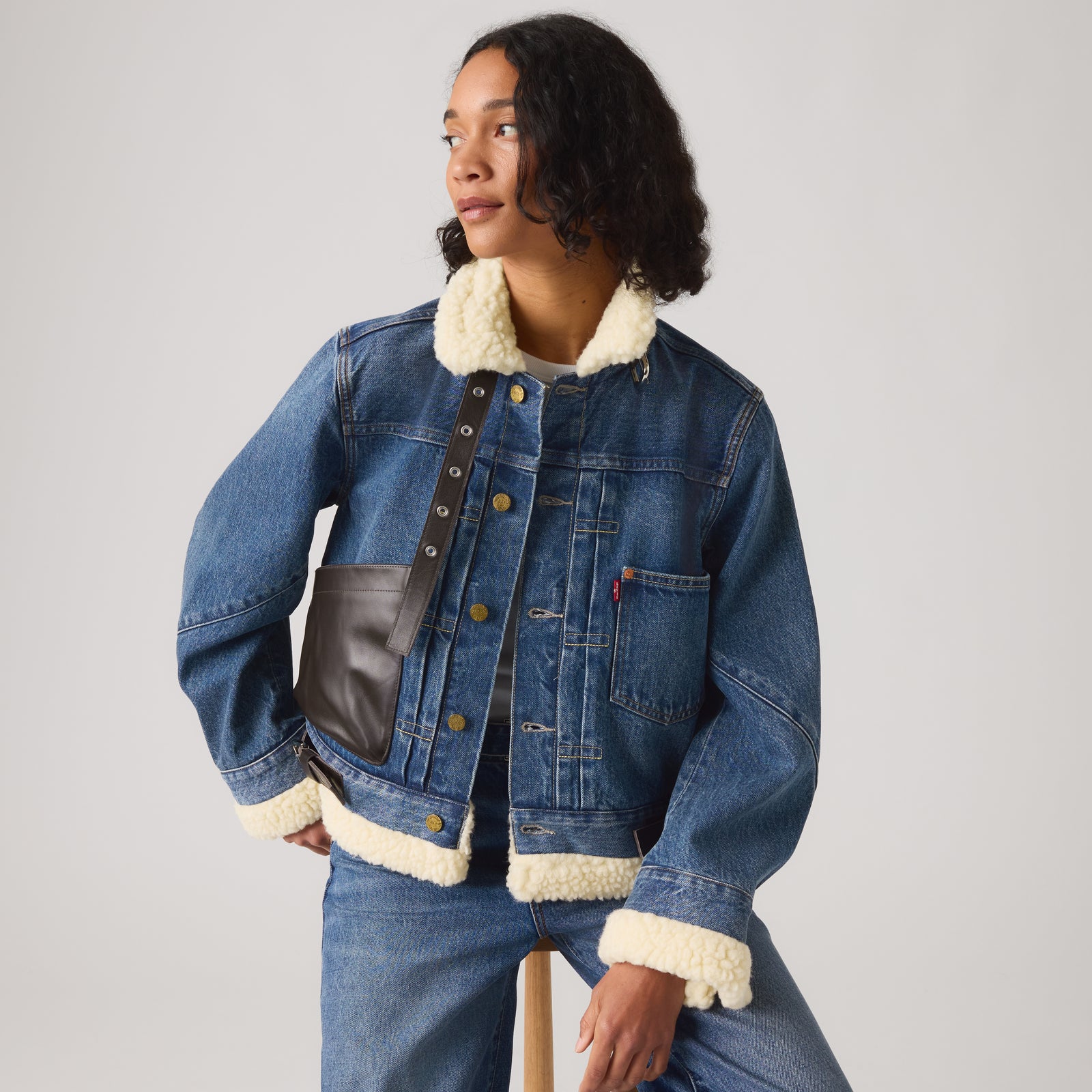 levi’s® x sacai women's sherpa jacket 008BM0002XS- Medium Indigo – Levi's Hong Kong