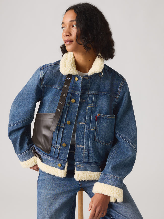 levi’s® x sacai women's sherpa 外套 008BM0002S- Medium Indigo  – Levi's 香港
