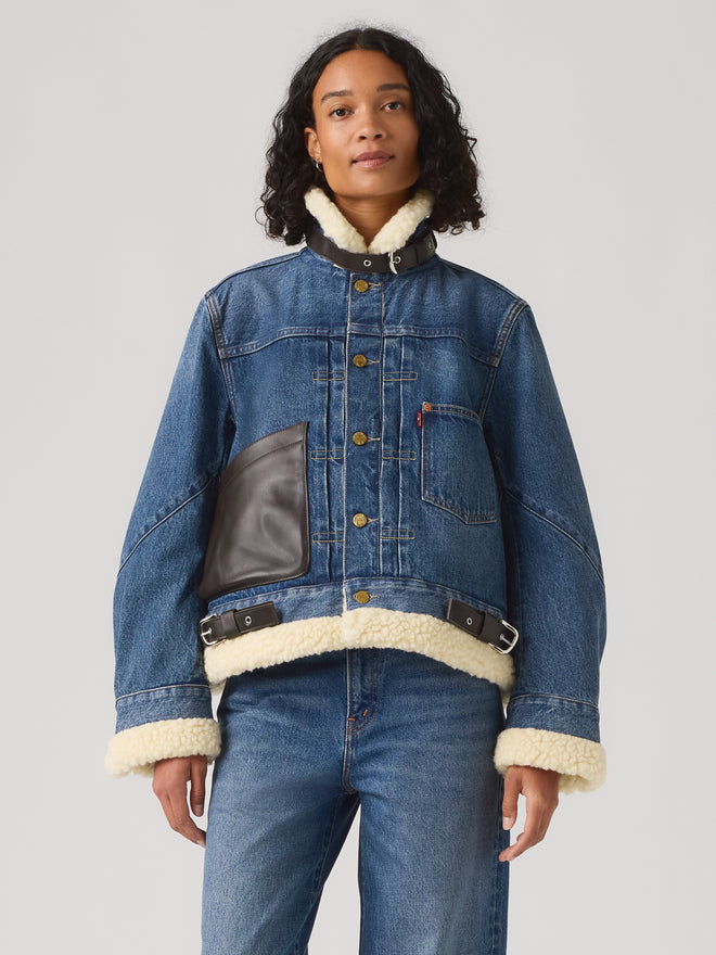 levi’s® x sacai women's sherpa 外套 008BM0002S- Medium Indigo  – Levi's 香港