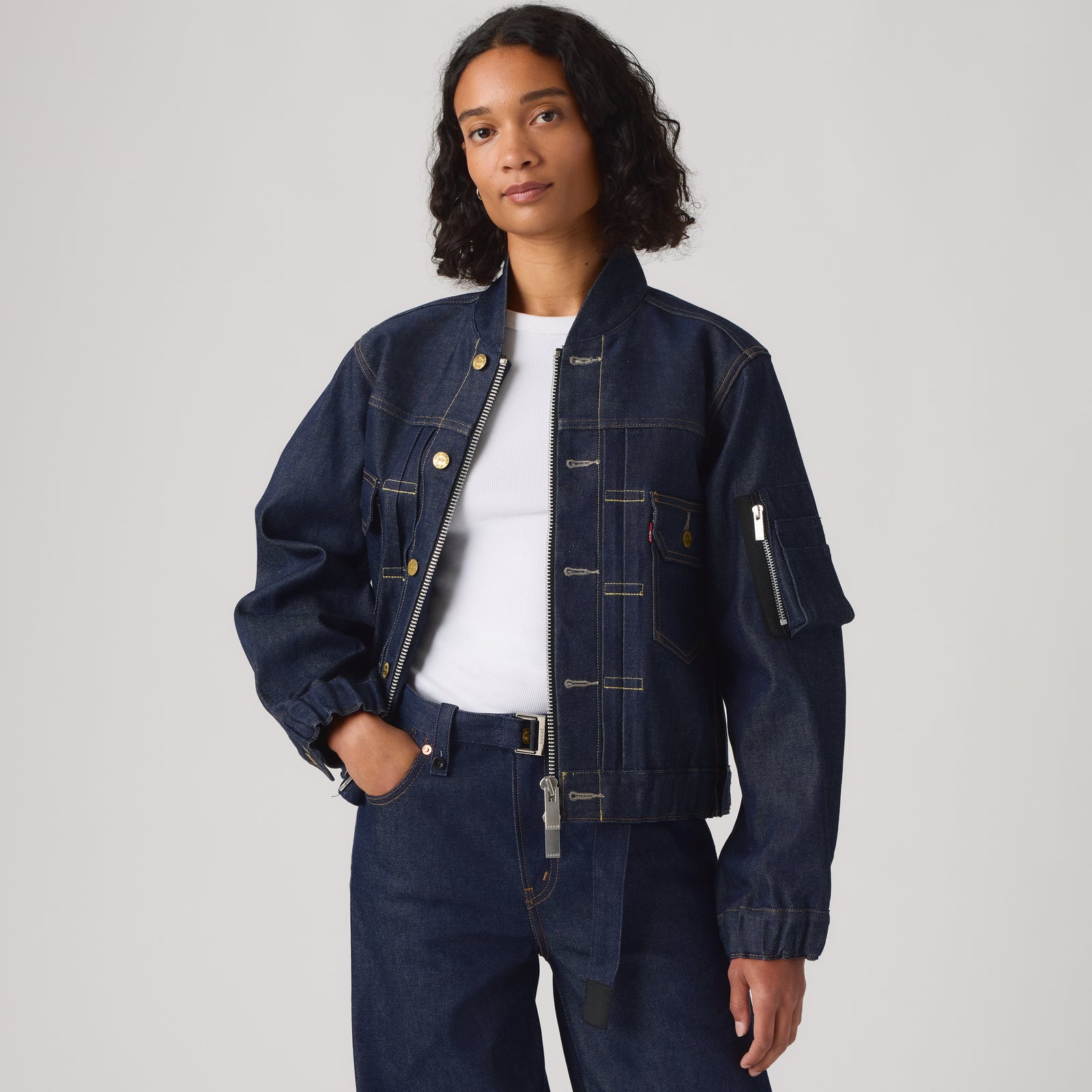 levi’s® x sacai women's blouson jacket 008BN0001XS- Dark Indigo – Levi's Hong Kong