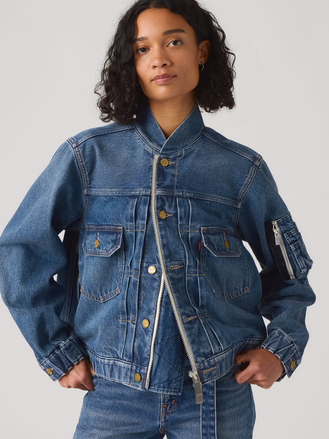 levi’s® x sacai women's blouson 外套 008BN0002XS- Medium Indigo  – Levi's 香港
